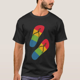 T-shirt Chaussons Arc-en-ciel Art Noir moderne Simple tend