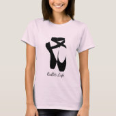 T-shirt Chaussure à pointe de ballon noir (Devant)