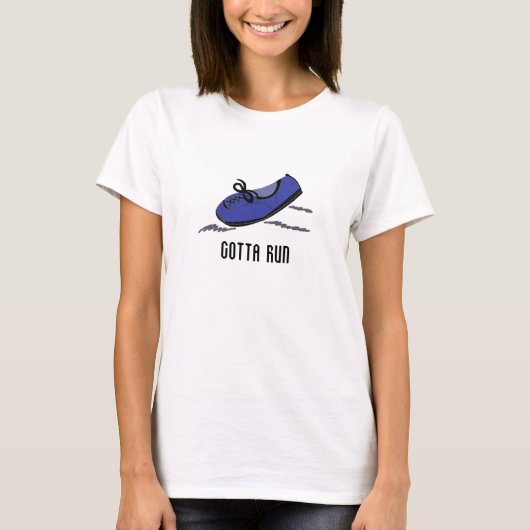 T-shirt Chaussure de course bleue - Faut que je coure (Devant)
