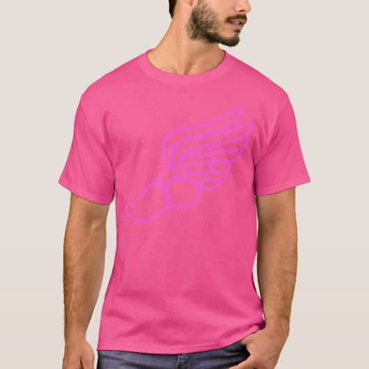 T-shirt Chaussure de course rose avec baskets à ailes pour (Devant)