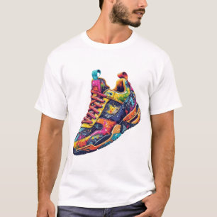 T-shirt Chaussure de rue à éclaboussures de graffiti vibra