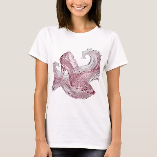 T-shirt Chaussure en verre argentée STATEMENT WAVE Design (Devant)