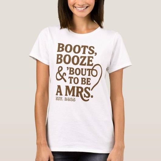 T-shirt Chaussures Alcool & Bientôt Mme. Réception de mari (Devant)
