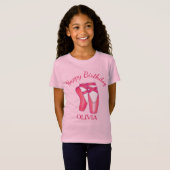 T-Shirt Chaussures de ballet Ballerina Danse Joyeuse Fille (Devant entier)