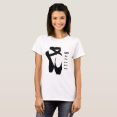 T-shirt Chaussures de Ballet Noir En Pointe (Devant entier)