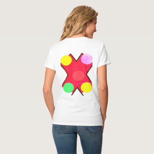 T-SHIRT CHAUSSURES D'ÉQUIPAGE POINTS GÉANTS JAUNE ROUGE CL (Dos entier)