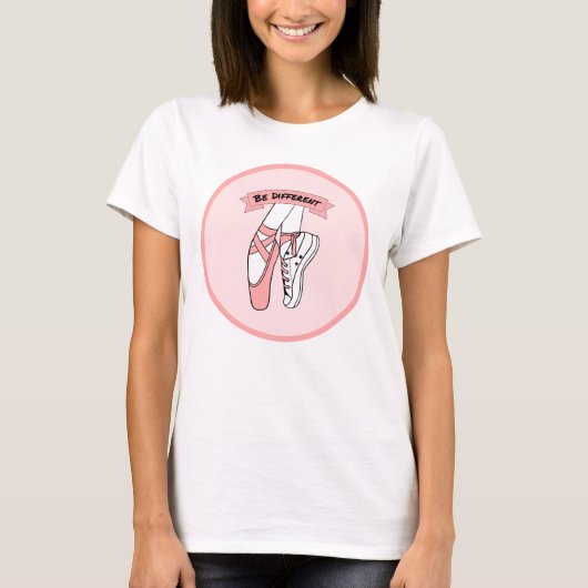 T-shirt Chaussures en Ballet Rose (Devant)