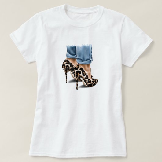 T-shirt Chaussures léopard (Design devant)