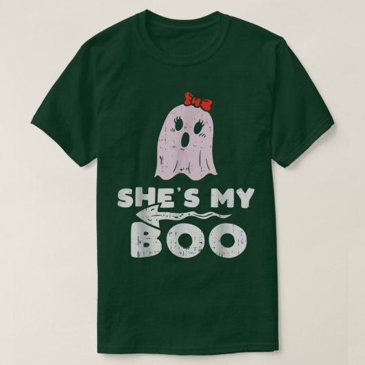 T-shirt Chaussures Mon Boo Mignonne Couple Halloween Costu (Design devant)