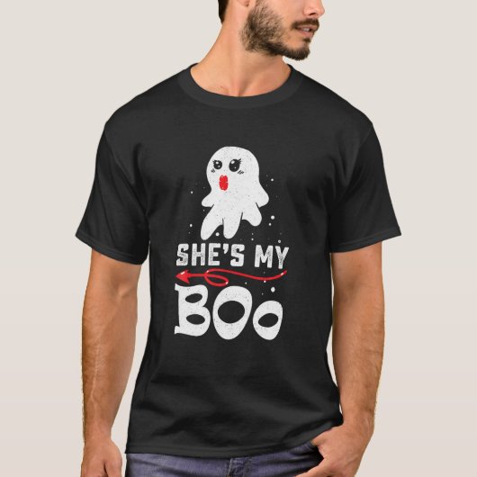 T-shirt Chaussures Mon Boo Mignonne Couple Halloween Costu (Devant)