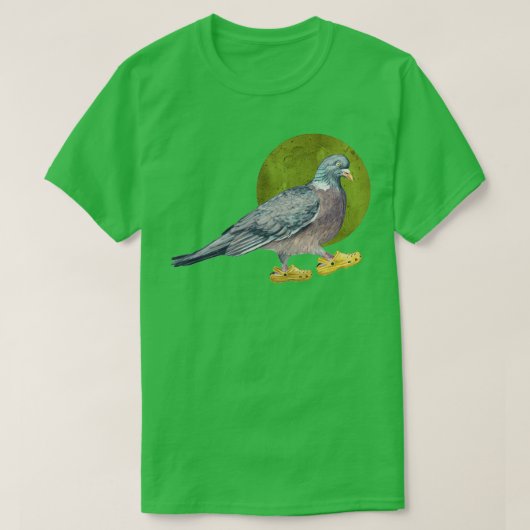 T-shirt Chaussures Pigeon In en vert 2 (Design devant)