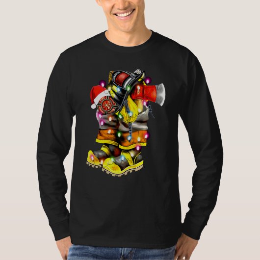 T-shirt Chaussures pompier Noël Lumière de Noël (Devant)