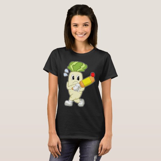 T-shirt Chauve-souris de cricket Radish (Devant entier)