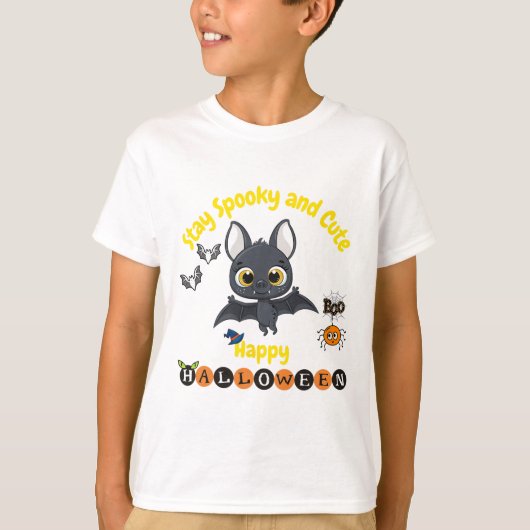 T-shirt Chauve-Souris D'Halloween éffrayante Et Mignonne (Devant)