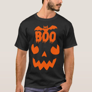T-shirt Chauve-souris d'Halloween et Jacko-lanterne effray