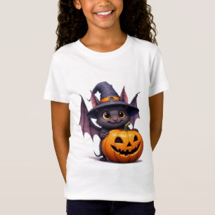T-Shirt Chauve-souris Halloween mignonne avec chapeau de s