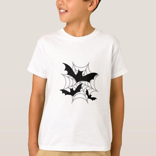T-shirt Chauves-souris éffrayantes et Halloween Spiderweb (Devant)