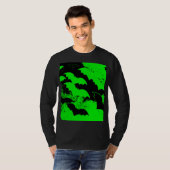 T-shirt Chauves-souris noires en vert vol (Devant entier)