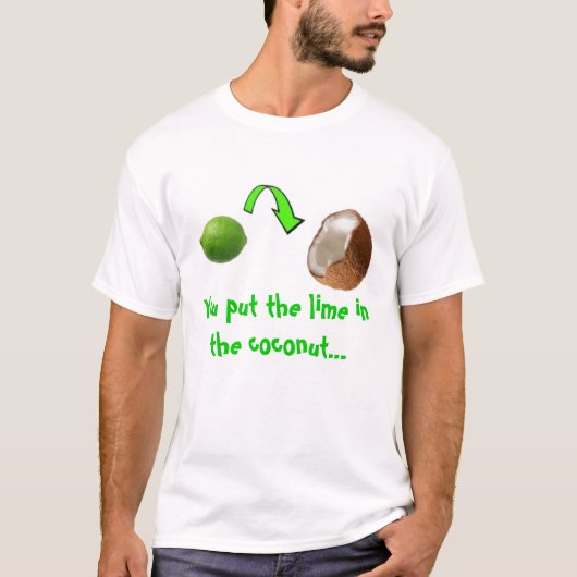 T-shirt chaux dans la noix de coco (Devant)