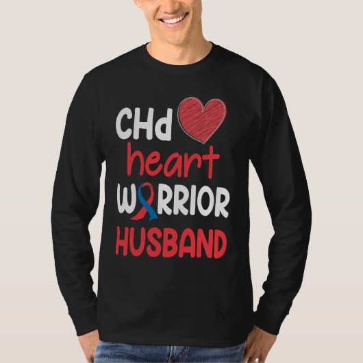 T-shirt CHD Heart Disease Warrior Proud Husband Awareness (Devant)