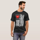 T-shirt CHD Warrior US Drapeau Maladie cardiaque congénita (Devant entier)