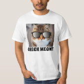 T-shirt Check Meowt, Chat drôle avec lunettes de soleil T- (Devant)