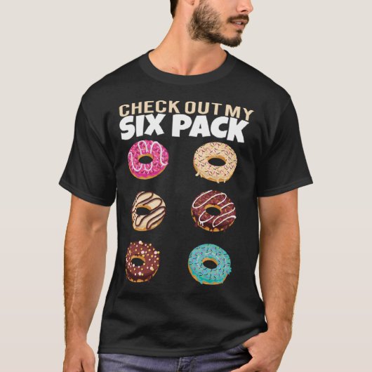 T-shirt Check Out My Six Pack Donut Gym Summer Vacation (Devant)
