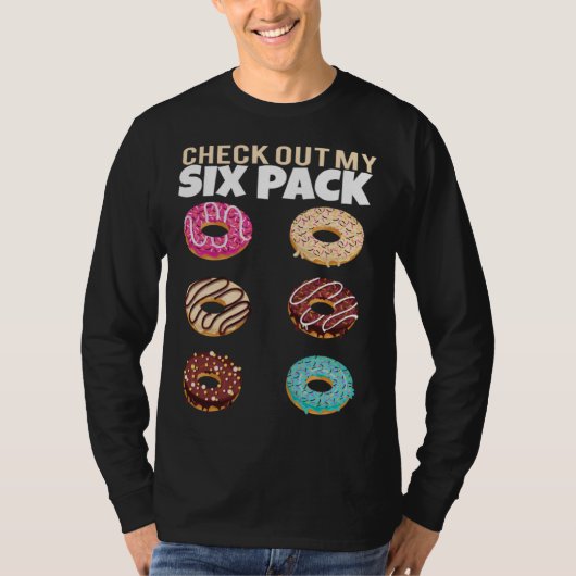 T-shirt Check Out My Six Pack Donut Gym Summer Vacation (Devant)