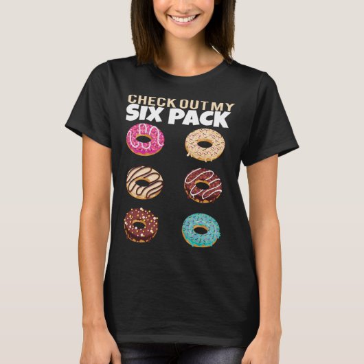 T-shirt Check Out My Six Pack Donut Gym Summer Vacation (Devant)