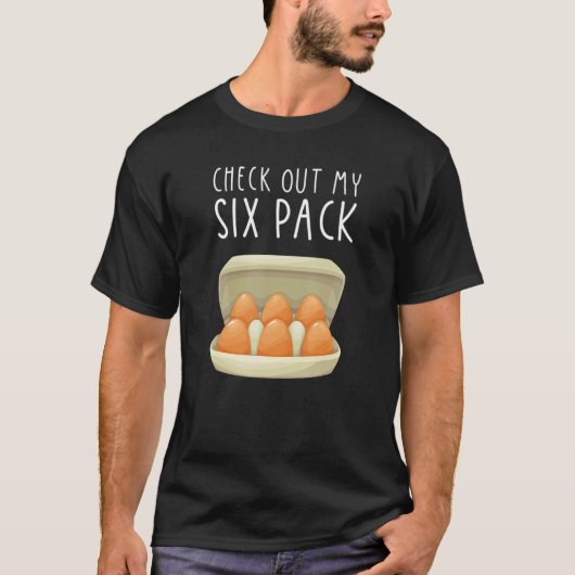 T-shirt Check Out My Six Pack EGG Carton Farmer (Devant)