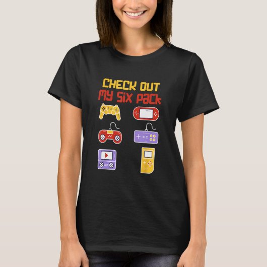T-shirt Check Out My Six Pack  Pixel Video Game for Gamers (Devant)