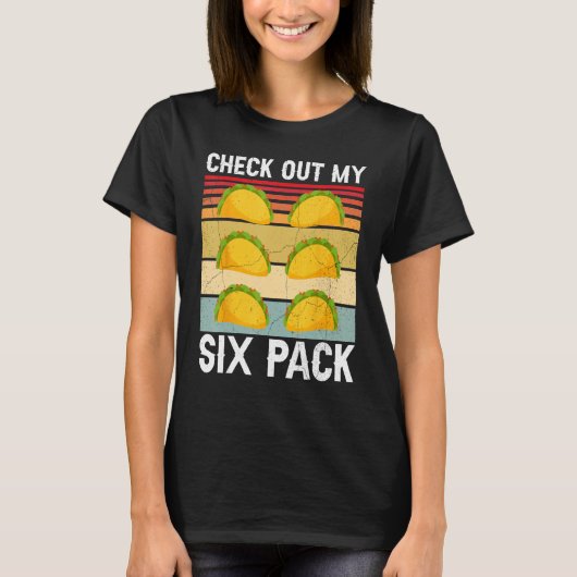 T-shirt Check Out My Six Pack Taco (Devant)