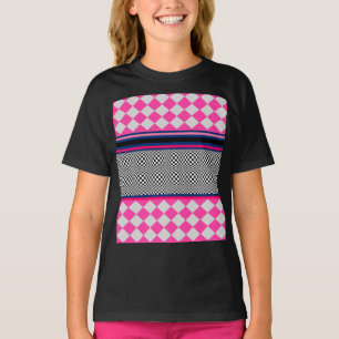 T-shirt Check Stripes Harlequin Conception de Motif mixte