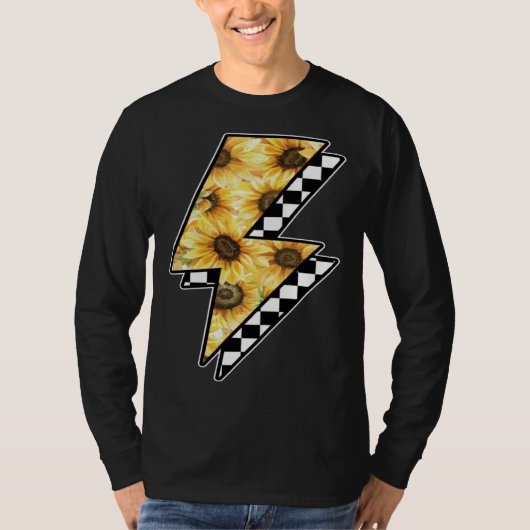 T-shirt Checked Sunflower Lightning Chess Board (Devant)