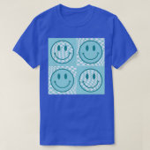 T-shirt Checkerboard Smile Face Funny Happy Face Tendance  (Design devant)