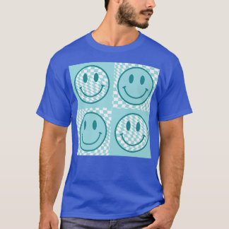 T-shirt Checkerboard Smile Face Funny Happy Face Tendance 