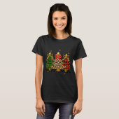 T-shirt Checkered Christmas Trees Red Green Plaid Leopard  (Devant entier)