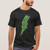 T-shirt Checkered Lightning Green Ribbon Depression Screen (Devant)