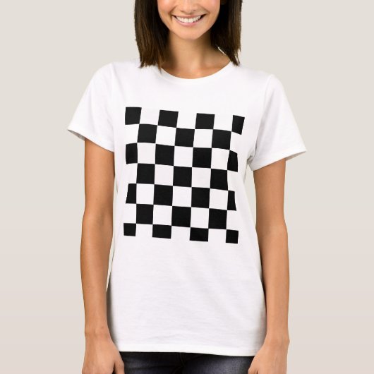 T-shirt Checkered noir et blanc (Devant)