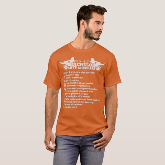 T-shirt Checklist Funny Groom (Devant entier)