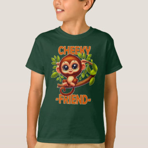 T-shirt Cheeky Friend pun Cute Baby Monkey sur dessin anim