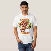 T-shirt Cheeky Friend pun Cute Baby Monkey sur dessin anim (Devant entier)