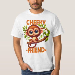 T-shirt Cheeky Friend pun Cute Baby Monkey sur dessin anim