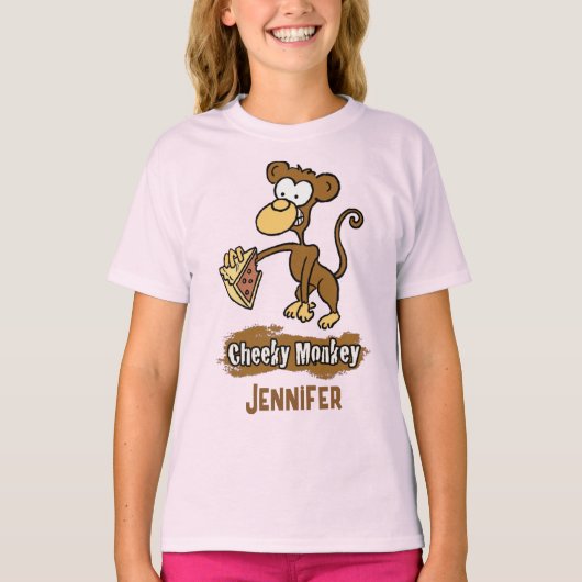 T-shirt Cheeky Monkey Design a Monkey Enjoyeux gâteau (Devant)