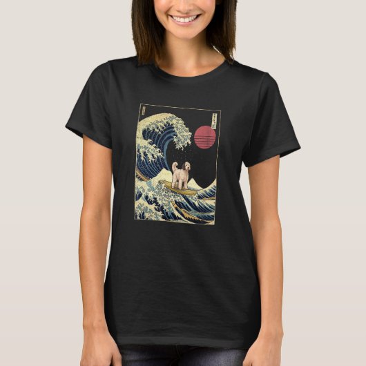 T-shirt Cheepadoodle japonais Kanagawa Vague Surf chien (Devant)