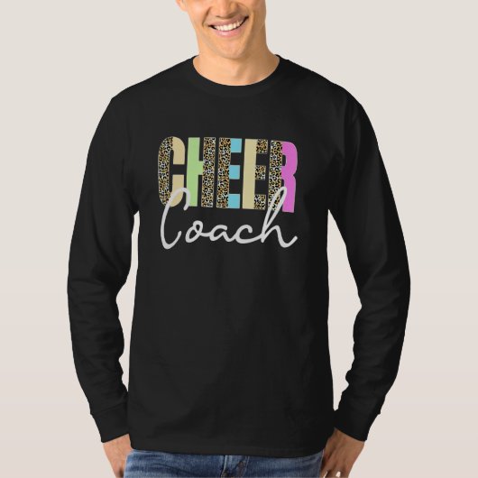 T-shirt Cheer Coach Leopard Cheerleading Cute Cheer Coach (Devant)