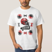 T-shirt Cheer Coquette Bow Football Américain Automne (Devant)