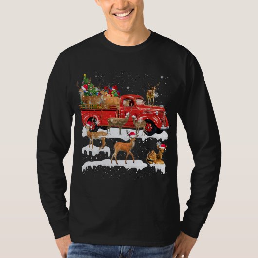 T-shirt Cheer équitation Camion Rouge Joyeux Noël Noël X m (Devant)