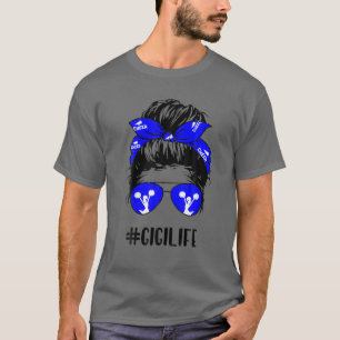 T-shirt Cheer Gigi Life Messy Bun Cheveux Cheerleader Mère