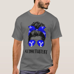 T-shirt Cheer Godmère Vie Messy Bun Cheerleader Mère
